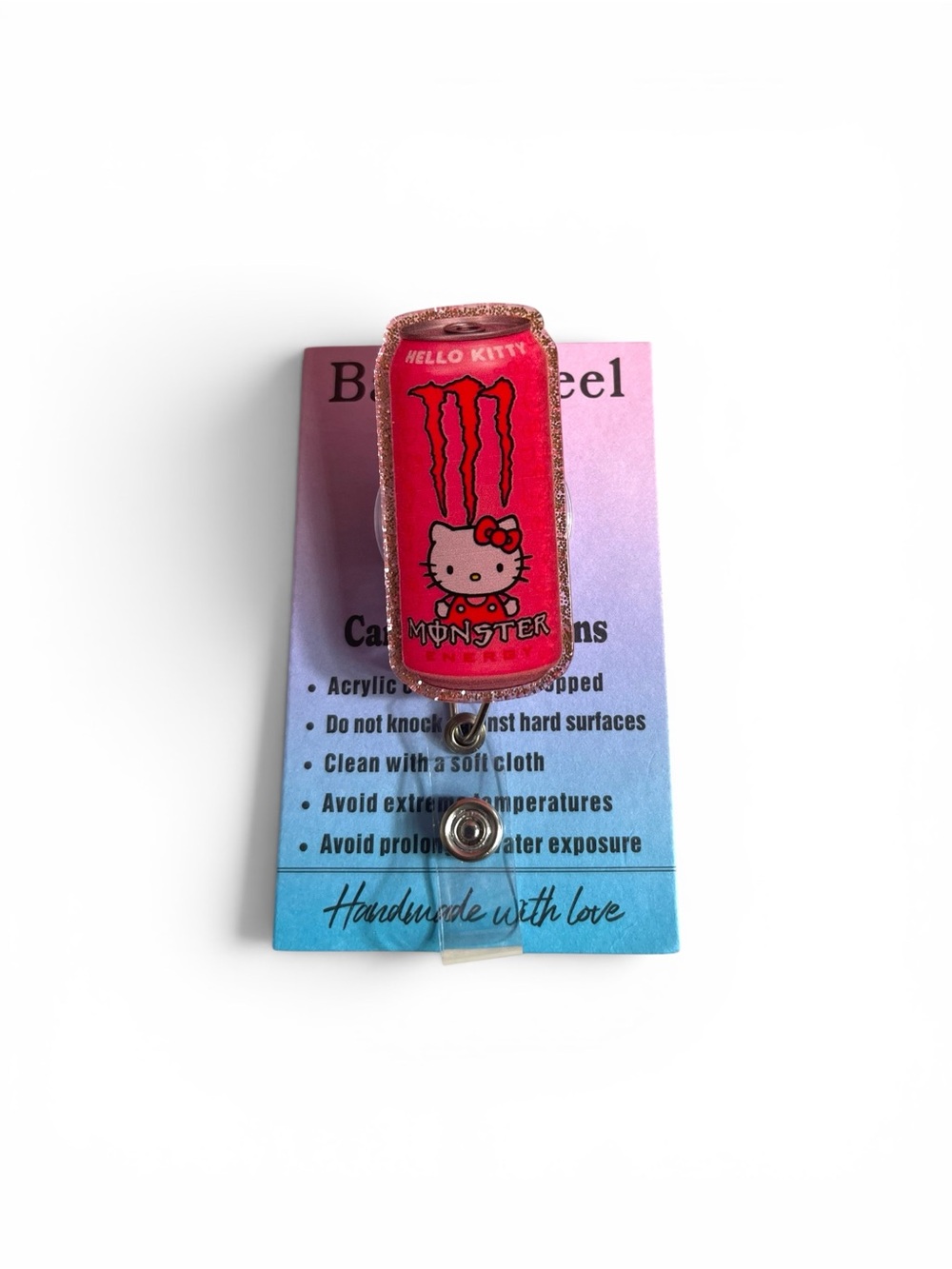 Hello Kitty Pink Monster Clip Badge Reel